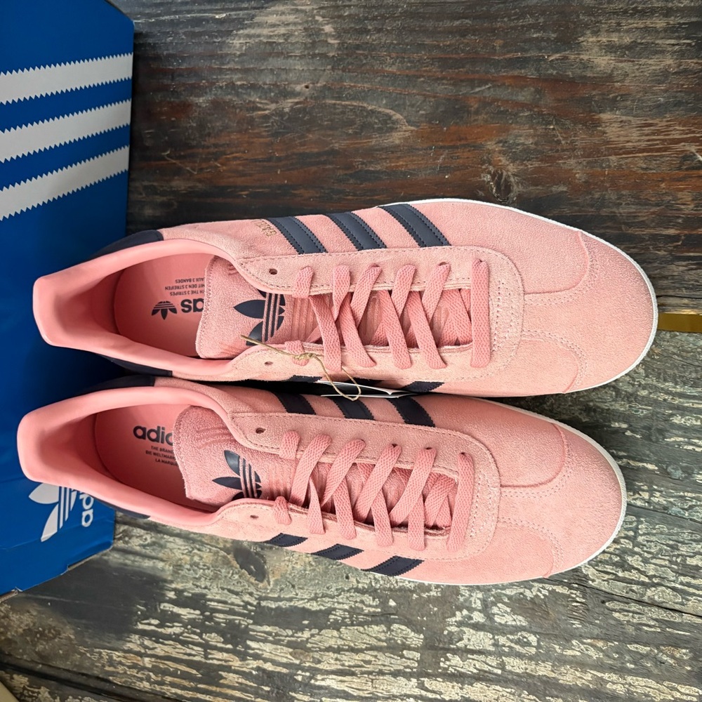 Adidas Gazelle Suede Sneakers Pink/Black Classic Casual Shoes - Picture 2 of 6